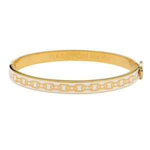 SKINNY CHAIN CREAM AND GOLD BANGLE BY HALCYON DAYS